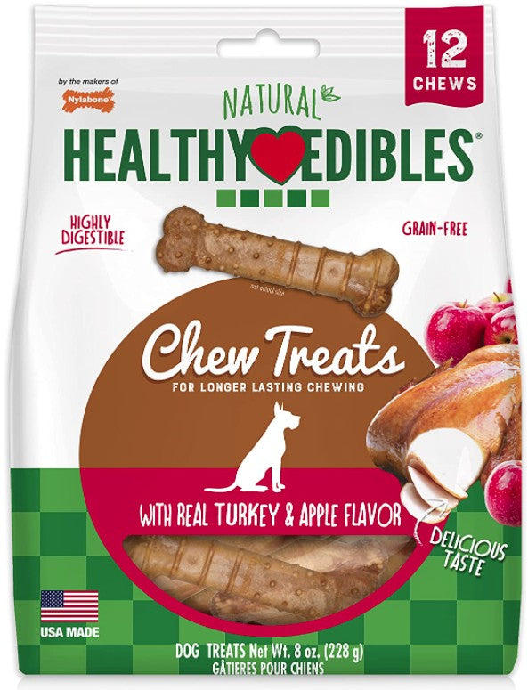 12 count Nylabone Healthy Edibles Flavor Combos Turkey and Apple Petite