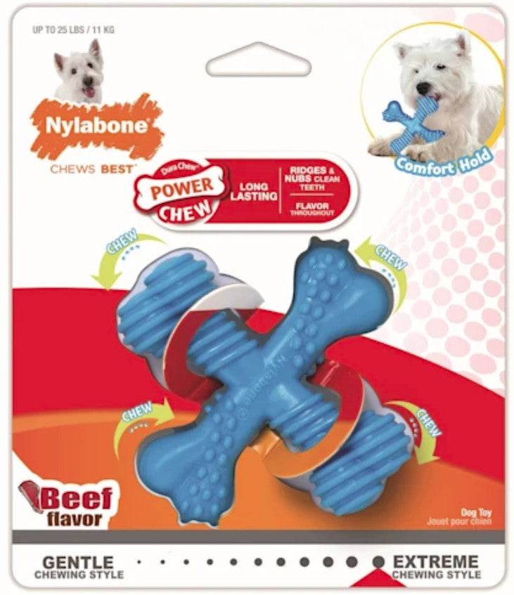 1 count Nylabone Dura Chew X-Bone Beef Flavor