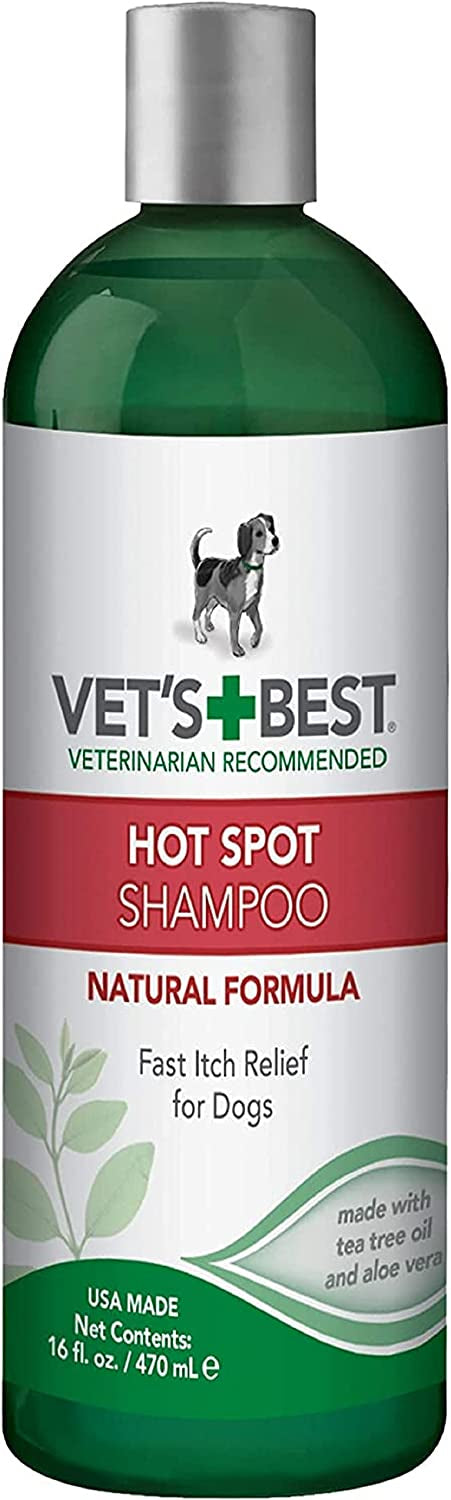 16 oz Vets Best Hot Spot Shampoo Tea Tree Oil and Aloe Vera for Itch Relief for Dogs and Pupppies