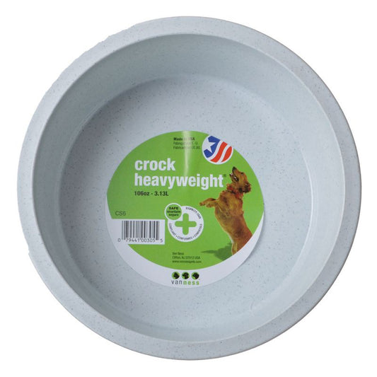 106 oz - 1 count Van Ness Crock Heavyweight Feeding Dish for Food or Water