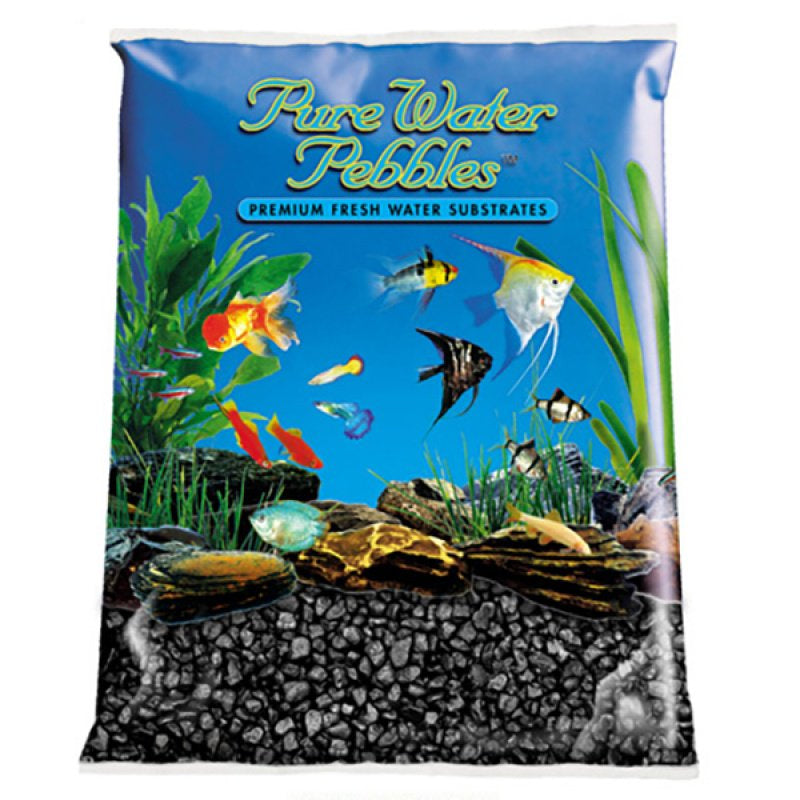 25 lb Pure Water Pebbles Aquarium Gravel Jet Black