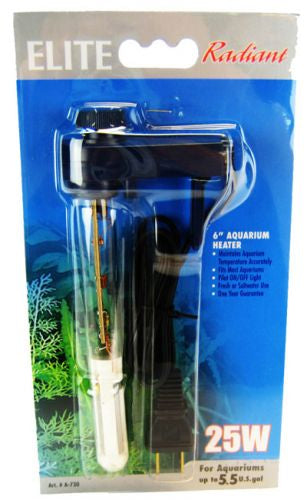 25 watt Elite Radiant Aquarium Heater 6" Long