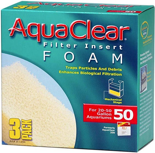 50 gallon - 3 count AquaClear Filter Insert Foam for Aquariums