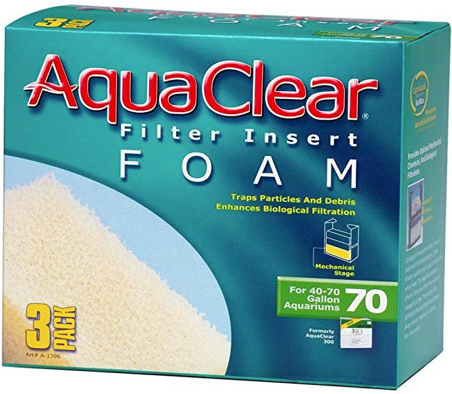 70 gallon - 3 count AquaClear Filter Insert Foam for Aquariums