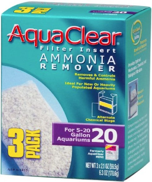 20 gallon - 3 count AquaClear Filter Insert Ammonia Remover