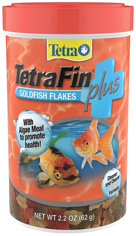 2.2 oz Tetra TetraFin Plus Goldfish Flakes Fish Food with Algae Meal to Promote Growth