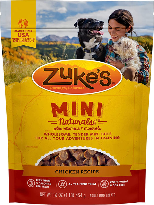 1 lb Zukes Mini Naturals Dog Treats Chicken Recipe