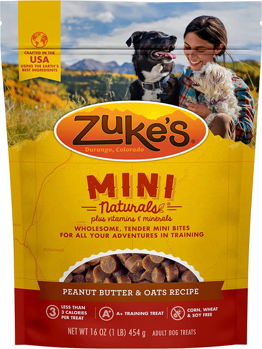 1 lb Zukes Mini Naturals Treats Peanut Butter and Oats