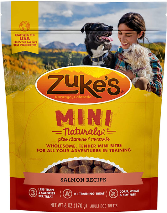 6 oz Zukes Mini Naturals Dog Treats Salmon Recipe