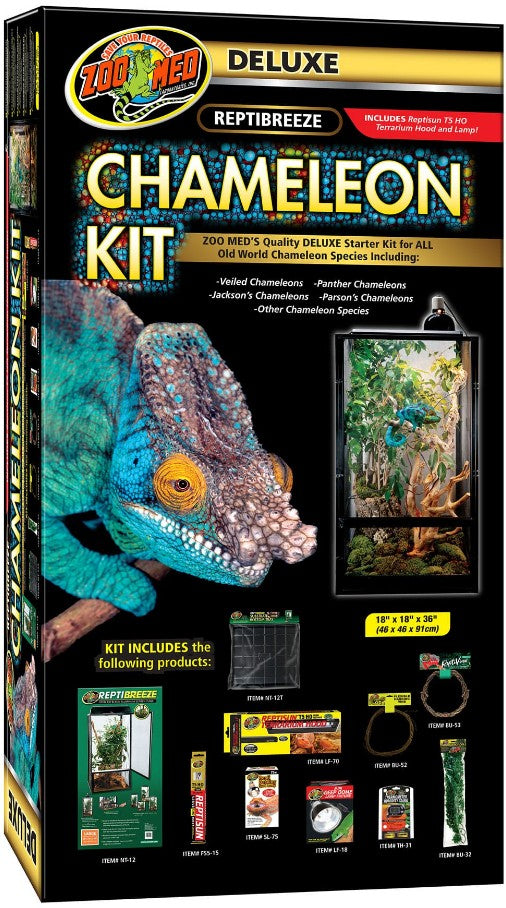 1 count Zoo Med Deluxe ReptiBreeze Chameleon Kit Starter Kit for All Old World Chameleon Species