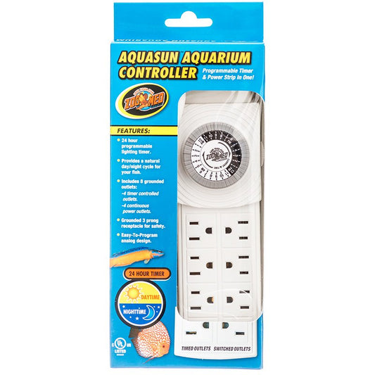 1 count Zoo Med AquaSun Aquarium Controller 8 Outlet Timer and Power Strip