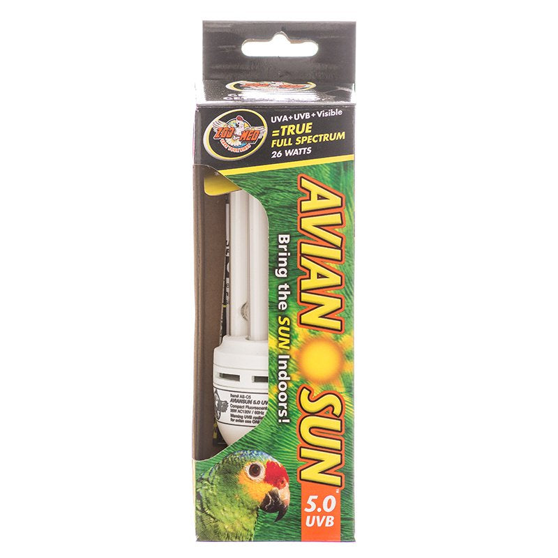 1 count Zoo Med Avian Sun 5.0 UVB Compact Fluorescent Bulb