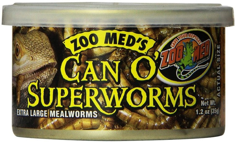 1.2 oz Zoo Med Can O Superworms Extra Large Mealworms