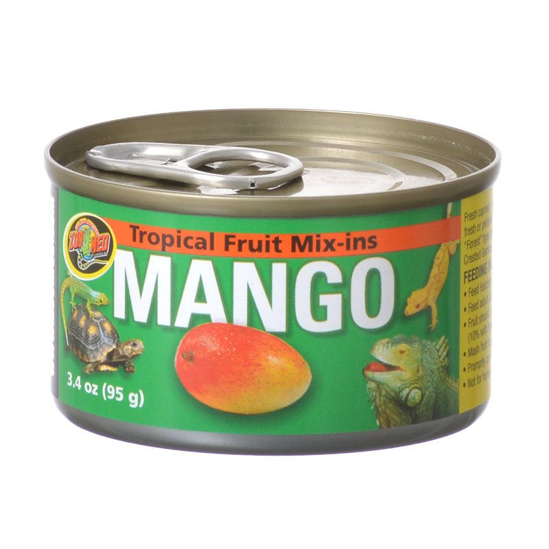 3.4 oz Zoo Med Tropical Fruit Mix-Ins Reptile Food Mango