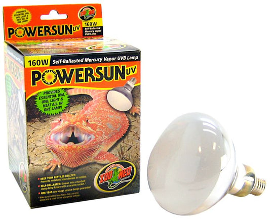 160 watt Zoo Med PowerSun UV Mercury Vapor UVB Lamp