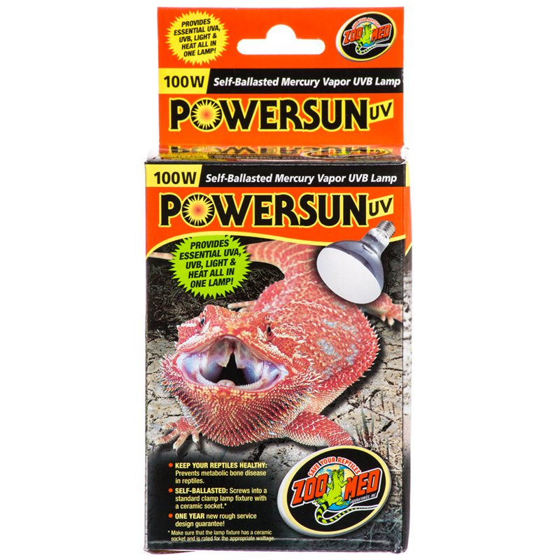 100 watt Zoo Med PowerSun UV Mercury Vapor UVB Lamp