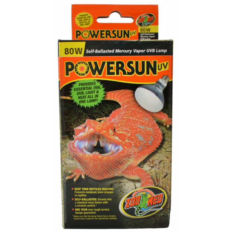 80 watt Zoo Med PowerSun UV Mercury Vapor UVB Lamp