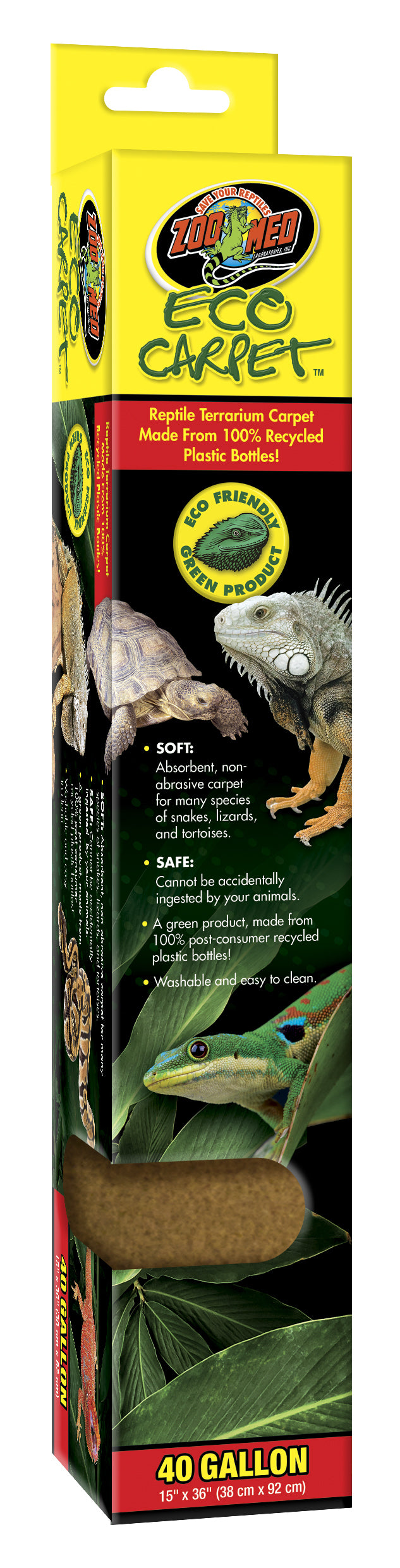 40 gallon - 1 count Zoo Med Eco Carpet Reptile Terrarium Carpet Tan