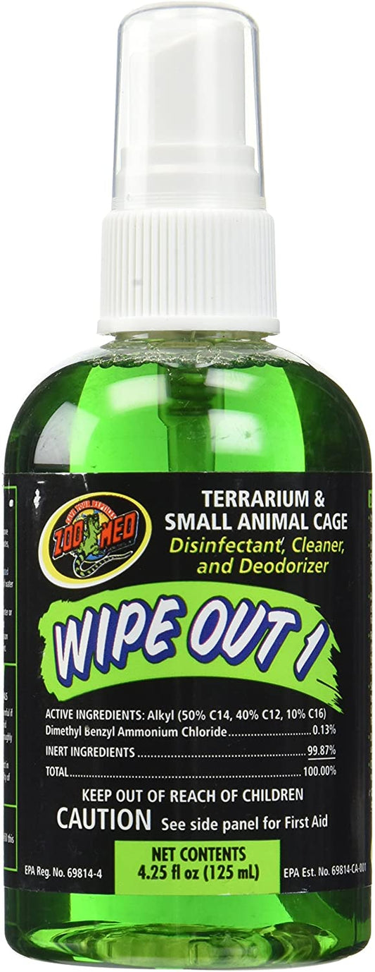 4.25 oz Zoo Med Wipe Out 1 Terrarium Cleaner, Disinfectant and Deodorizer