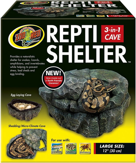 Large - 1 count Zoo Med Repti Shelter 3 in 1 Cave for Reptiles