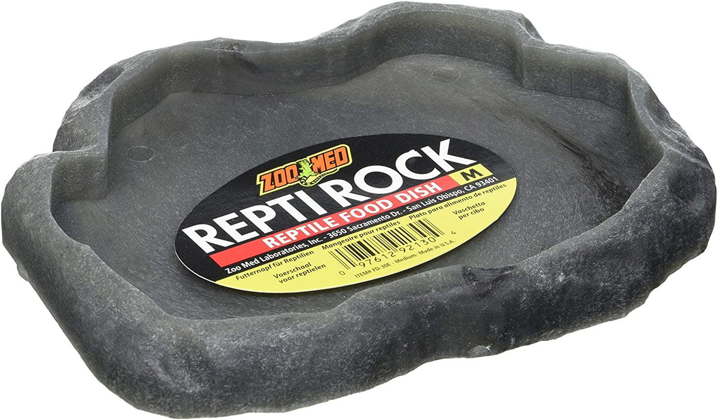 Medium - 1 count Zoo Med Repti Rock Reptile Food Dish