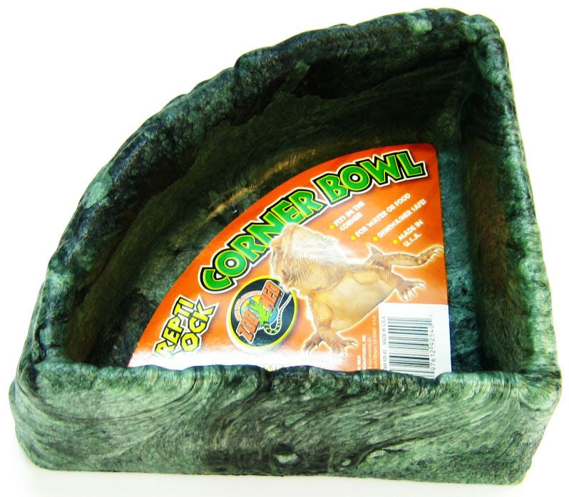 Large - 1 count Zoo Med Repti Rock Corner Bowl for Reptiles