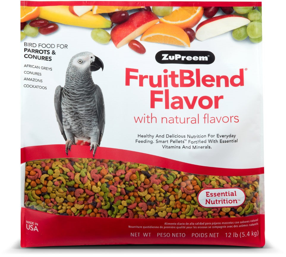 12 lb ZuPreem FruitBlend Flavor with Natural Flavors Bird Food for Parrots and Conures