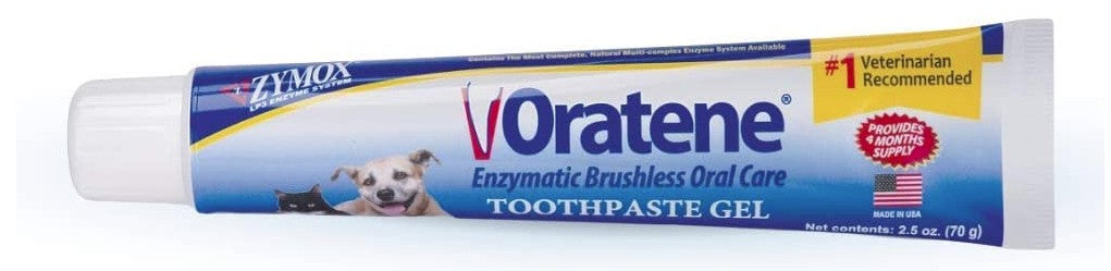 2.5 oz Zymox Oratene Enzymatic Brushless Toothpaste Gel for Dogs and Cats